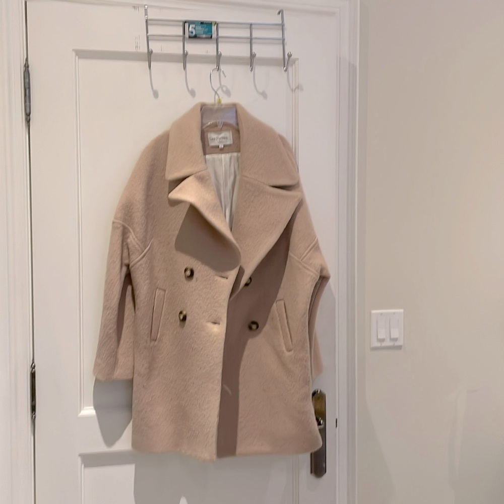 Women's Double-Breasted Cream Wool Coat